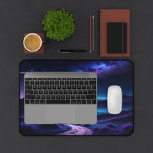 Load image into Gallery viewer, Fantasy Night Sky Desk Mat ,Twinkling Stars, Crescent Moon, Hills Design, Christmas gift