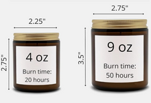 Load image into Gallery viewer, Hand-Poured Scented Candle - Non-Toxic  Wax, 9 oz and 4 oz Sizes, Clear & Amber Jars, Perfect for Gifting