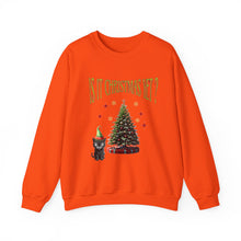 Load image into Gallery viewer, Christmas Black Cat Sweatshirt - Funny & Cute Cat Lover Hoodie, Santa Cat Sweater, Perfect Holiday Gift Heavy Blend™ Crewneck Sweatshirt