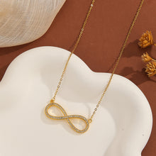 Load image into Gallery viewer, Infinity Symbol Necklace โ Gold Diamond Pendant of Eternal Love, Perfect Gift, Free shipping