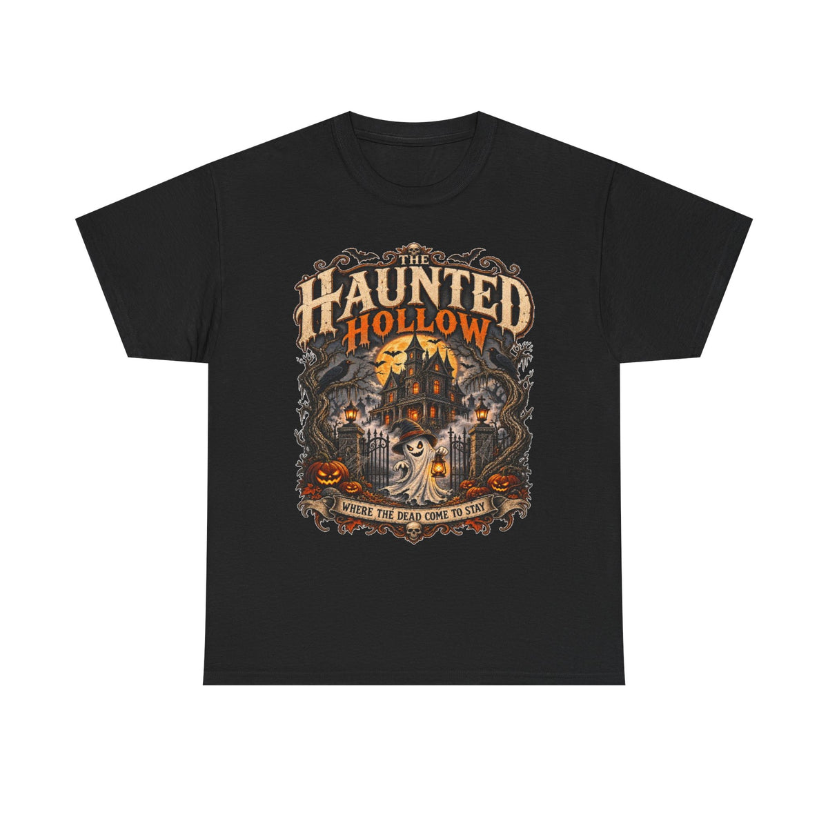 Haunted Hollow Halloween Shirt, Gothic Haunted House T Shirt, Vintage Halloween Tee, Spooky Ghost Shirt, Horror Shirt, Halloween Gift