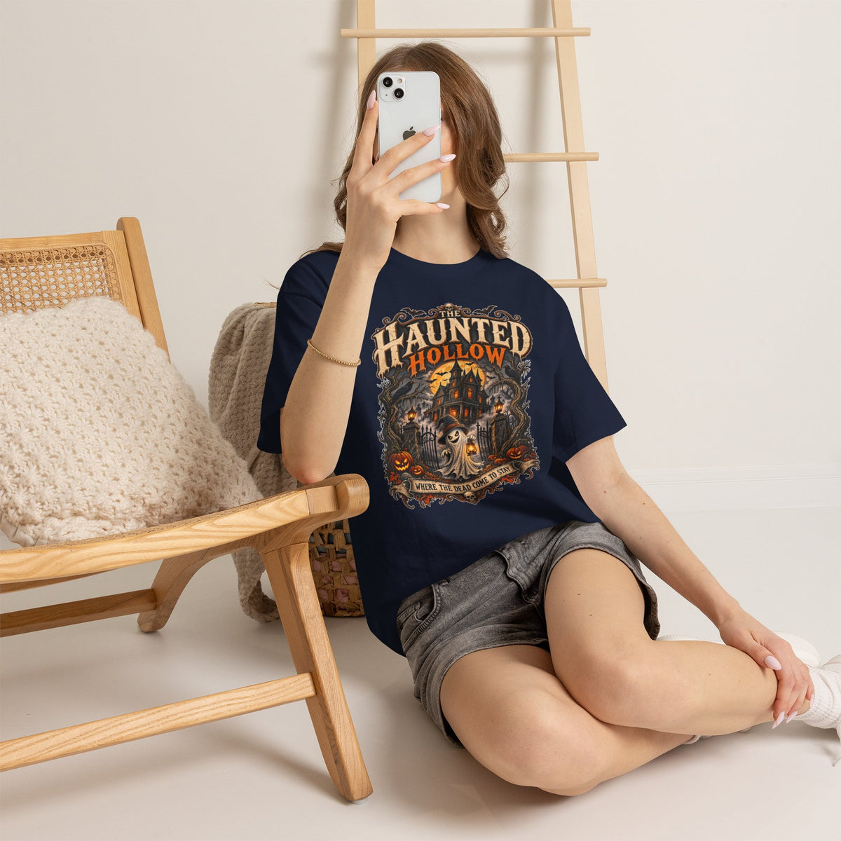 Haunted Hollow Halloween Shirt, Gothic Haunted House T Shirt, Vintage Halloween Tee, Spooky Ghost Shirt, Horror Shirt, Halloween Gift