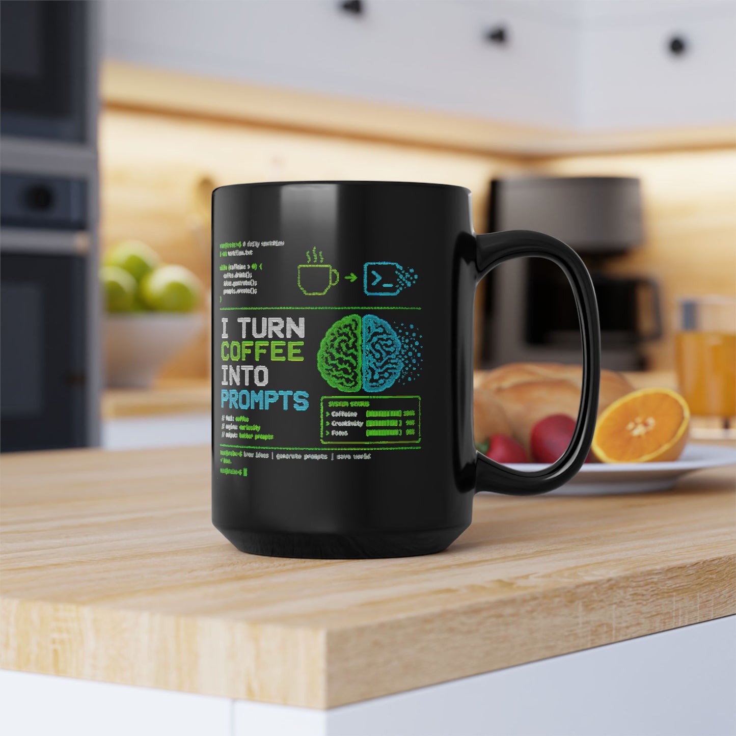 AI Coffee Mug, I Turn Coffee Into Prompts Mug, Programmer Mug, Engineer Gift, Tech Humor Mug, Coder Coffee Cup, 11oz 15oz