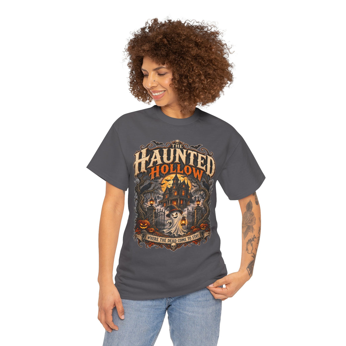 Haunted Hollow Halloween Shirt, Gothic Haunted House T Shirt, Vintage Halloween Tee, Spooky Ghost Shirt, Horror Shirt, Halloween Gift
