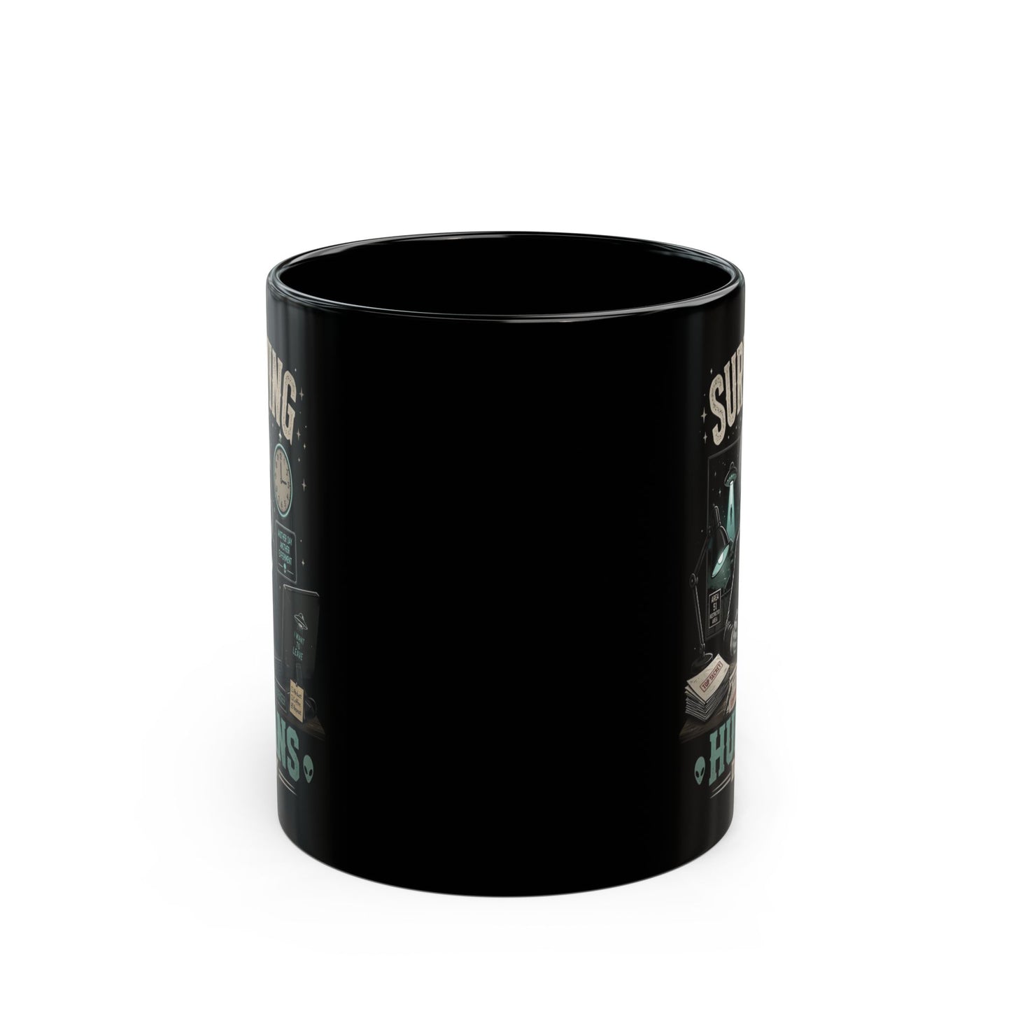 Funny Alien Mug, Black Coffee Mug, Alien Lover Gift, Sci-Fi Coffee Cup, UFO Mug, Area 51 Mug, Geek Gift, 11oz 15oz