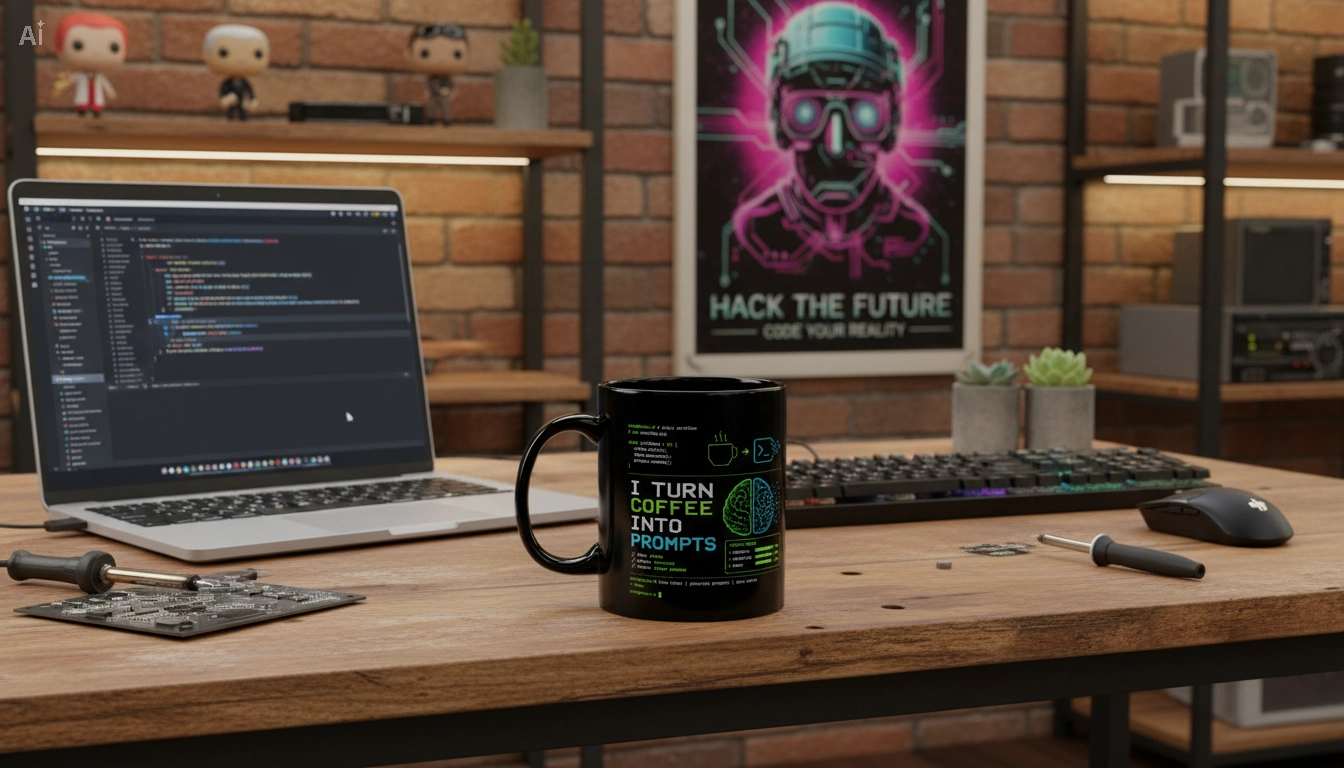 AI Coffee Mug, I Turn Coffee Into Prompts Mug, Programmer Mug, Engineer Gift, Tech Humor Mug, Coder Coffee Cup, 11oz 15oz