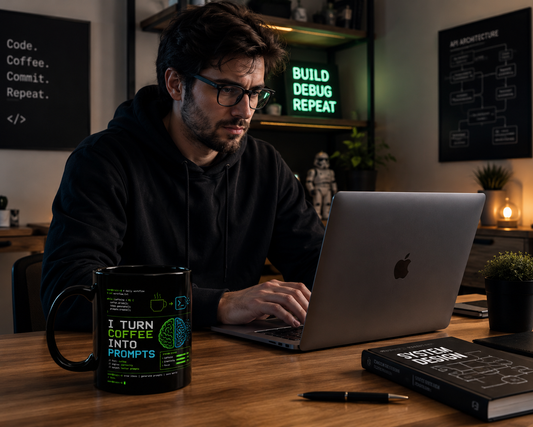 AI Coffee Mug, I Turn Coffee Into Prompts Mug, Programmer Mug, Engineer Gift, Tech Humor Mug, Coder Coffee Cup, 11oz 15oz