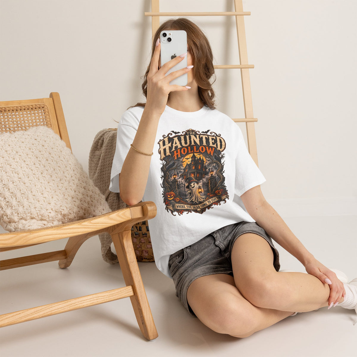 Haunted Hollow Halloween Shirt, Gothic Haunted House T Shirt, Vintage Halloween Tee, Spooky Ghost Shirt, Horror Shirt, Halloween Gift