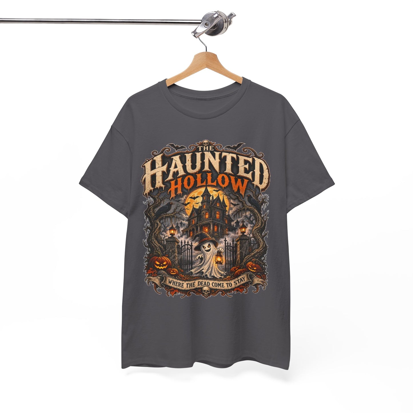 Haunted Hollow Halloween Shirt, Gothic Haunted House T Shirt, Vintage Halloween Tee, Spooky Ghost Shirt, Horror Shirt, Halloween Gift