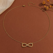 Load image into Gallery viewer, Infinity Symbol Necklace – Gold Diamond Pendant of Eternal Love, Perfect Gift, Free shipping
