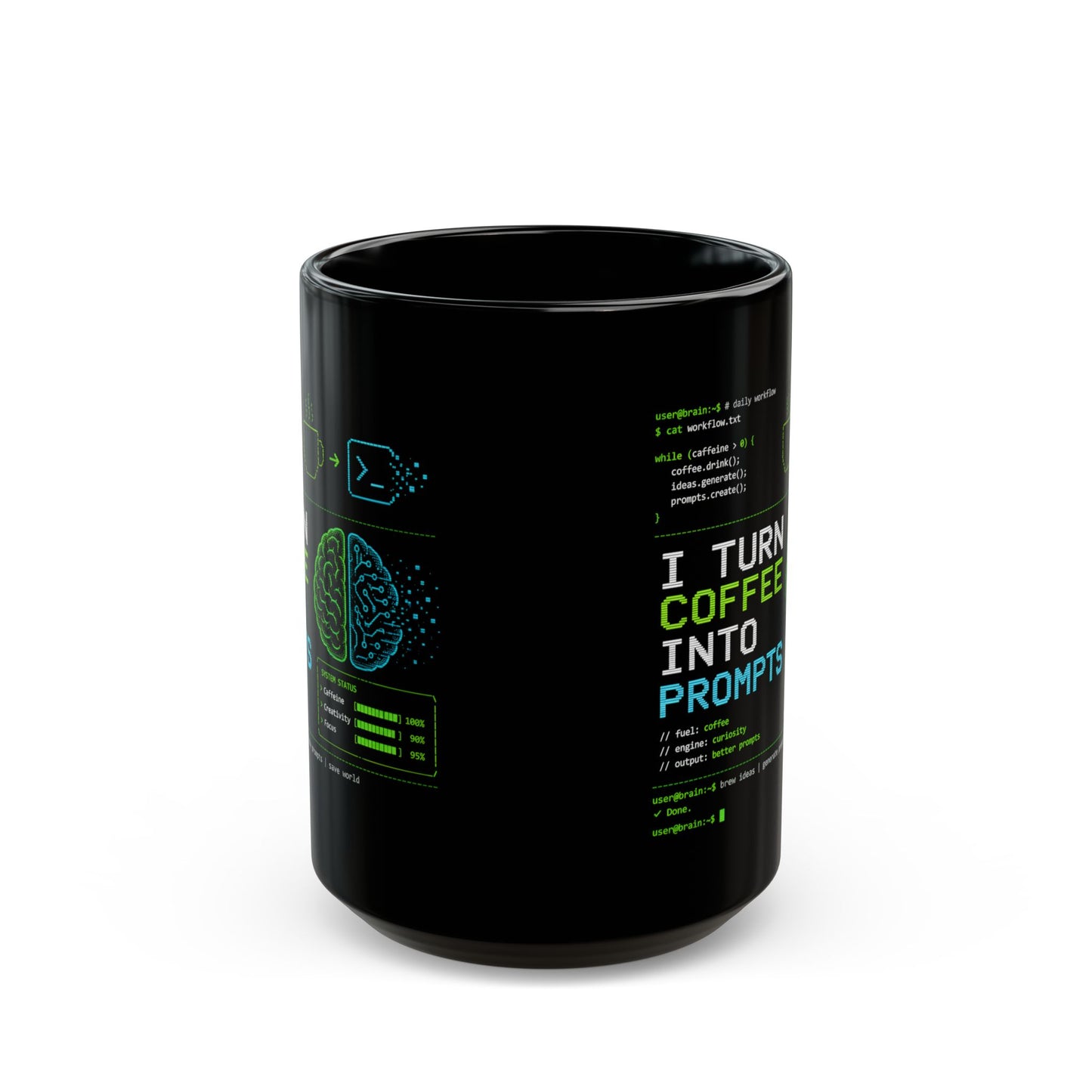 AI Coffee Mug, I Turn Coffee Into Prompts Mug, Programmer Mug, Engineer Gift, Tech Humor Mug, Coder Coffee Cup, 11oz 15oz