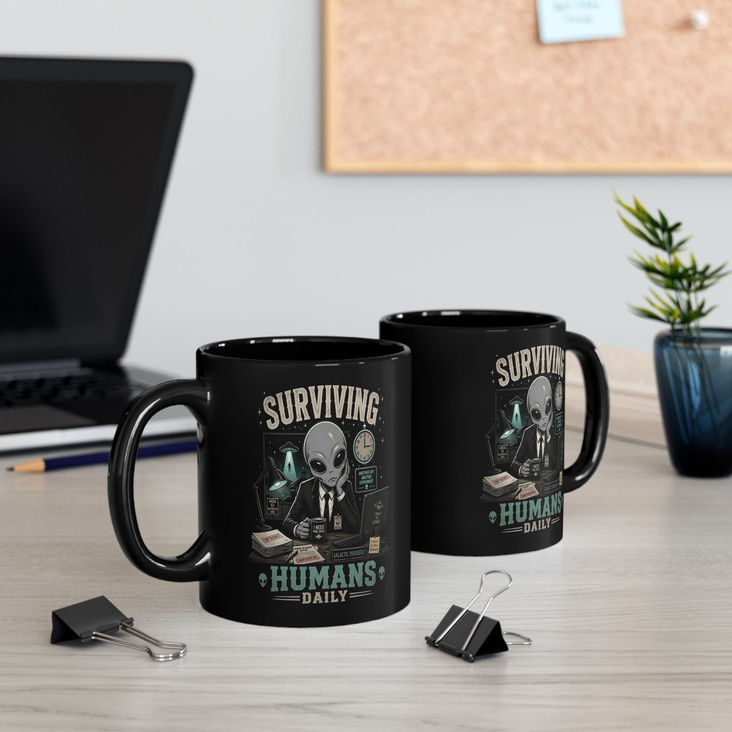 Funny Alien Mug, Black Coffee Mug, Alien Lover Gift, Sci-Fi Coffee Cup, UFO Mug, Area 51 Mug, Geek Gift, 11oz 15oz
