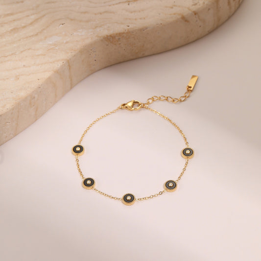 Luxury 18K Gold Plated Stainless Steel Bracelet – Exquisite Fritillary Designer Style