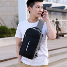 Load image into Gallery viewer, Men&#39;s Sling Shoulder / Chest Bag with USB charging port
