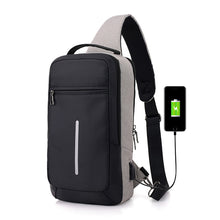 Load image into Gallery viewer, Men&#39;s Sling Shoulder / Chest Bag with USB charging port
